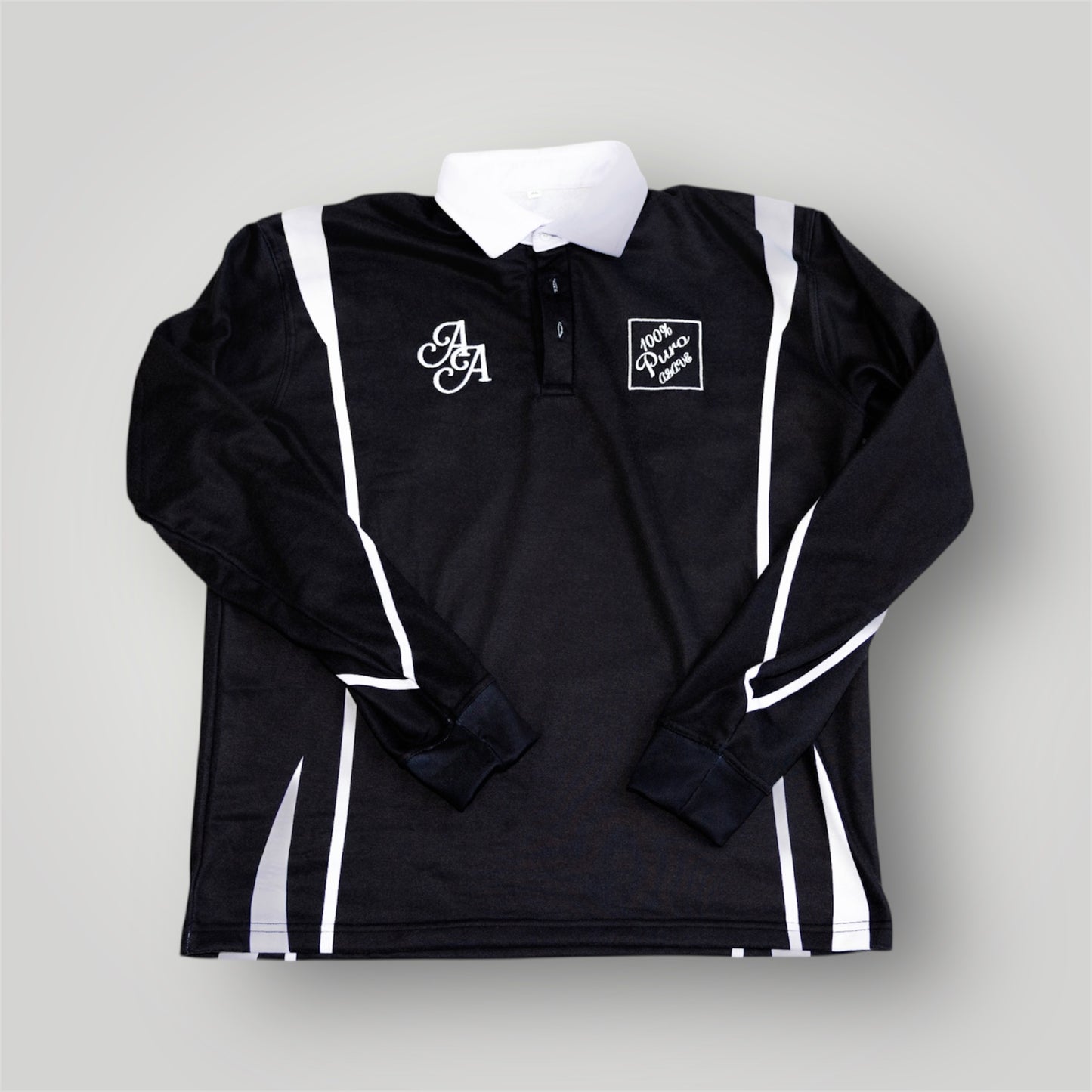 AGAVE ADDICTS LONG-SLEEVE POLO [BLACK]