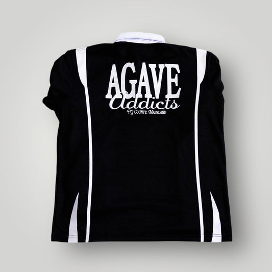 AGAVE ADDICTS LONG-SLEEVE POLO [BLACK]