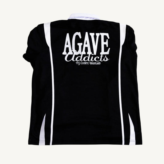 AGAVE ADDICTS LONG-SLEEVE POLO [BLACK]